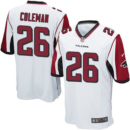 Men's Game Tevin Coleman Nike Jersey White Road - #26 NFL Atlanta Falcons